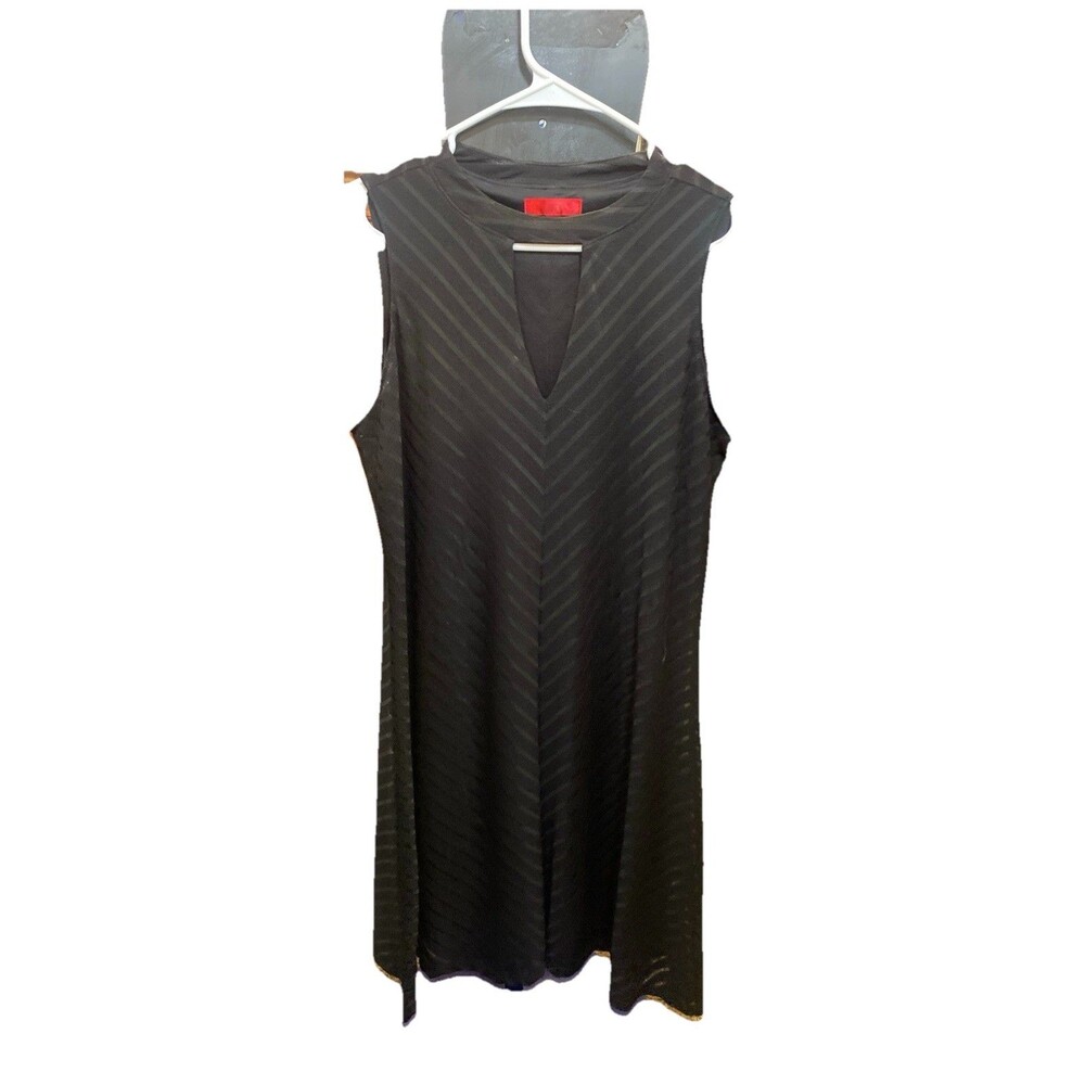 JENNIFER LOPEZ  Size M SLEEVELESS DRESS black; choker neckline; knee length